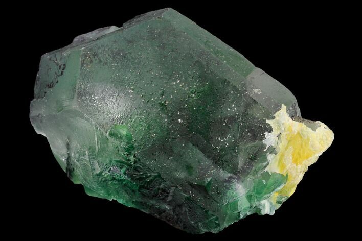 Large Green Fluorite Crystals over Schorl - Namibia #169369